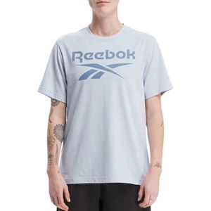 Reebok RI BIG STACKED LOGO TEE - Heren T-shirt - Blauw - Maat XL