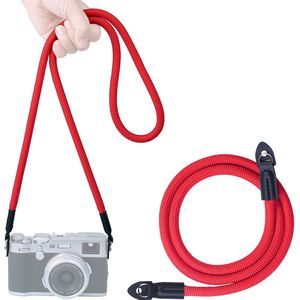 YONO Camera Riem Nylon voor Compact Camera en Systeemcamera - Vintage Schouder Strap geschikt voor Canon / Nikon / Sony / Panasonic - Rood