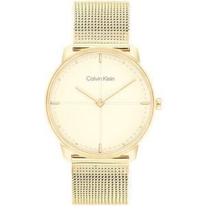 Calvin Klein CK25200159 Expression Dames Horloge - Mineraalglas - Staal - Goudkleurig - Ø 35 mm - Quartz - Druksluiting - 3 ATM (spatwater)