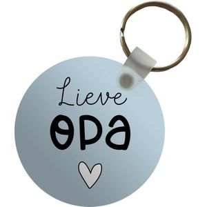 Sleutelhanger - Opa - Kado man - Tekst - Plastic - Rond - Uitdeelcadeautjes