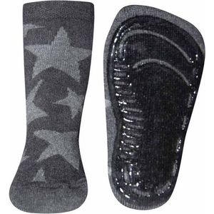Antislip sokken grijs met lichtgrijze sterren-29/30