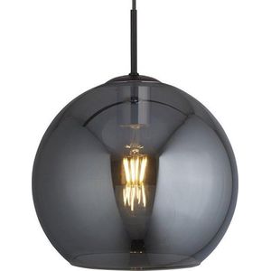 Oldham Hanglamp 1 lichts zwart met smoke glas - Modern - Searchlight