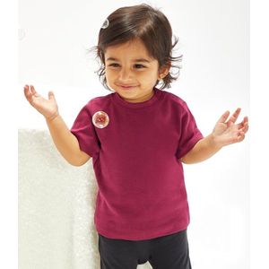BabyBugz - Baby T-Shirt - Bordeaux Rood - 100% Biologisch Katoen - 50-56