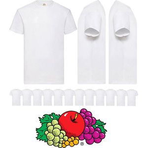 12 pack witte shirts Fruit of the Loom met ronde hals maat 5XL Valueweight