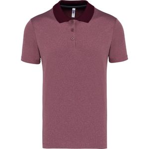 PROACT® Gevlamde polo korte mouwen volwassene PA496 - Burgundy Heather - 4XL