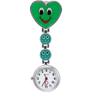 Fako® - Verpleegstershorloge - Zusterhorloge - Verpleegster Horloge - Hart Smile - Groen