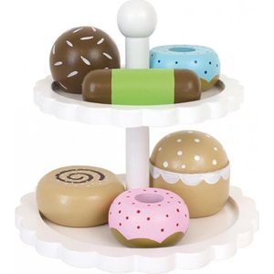 Jabadabado houten cakestandaard met taartjes