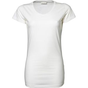 Tee Jays Dames Rekken Extra Lange Korte Mouwen T-Shirt (Wit)