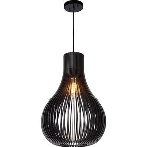 Atmooz - Hanglamp Zita M - zwart - Industrieel - Woonkamer / Slaapkamer / Eetkamer - Plafondlamp - Zwart hout - Hoogte 190cm - Hout