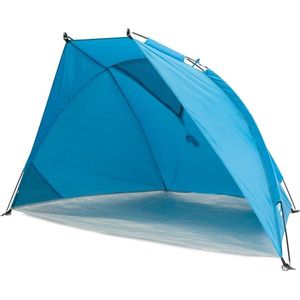 Strandschelptent met uv-bescherming 80 graden en afsluitbaar raam, strandtent voor reizen, blauw