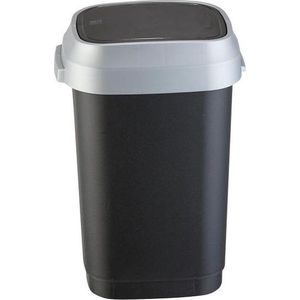 Kis Dual Swing Bin S - 10L - 19x25x33cm - Zwart/Grijs