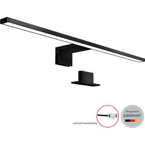 B.K.Licht - LED Spiegellamp - zwart - badkamerlamp - spiegelverlichting - l:60cm - IP44 - 4.000K - 8W LED