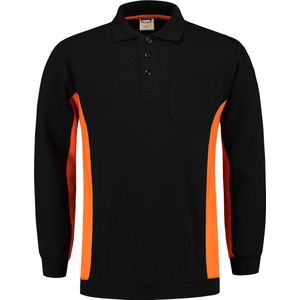 Tricorp Bi-Color Polo/Sweater - Workwear - 302001 - Zwart-Oranje - maat XL