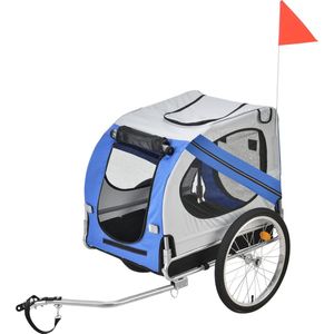 In And OutdoorMatch Fietskar Jeanne - 138x71x90 cm - Tot 26 kg - Blauw Grijs Zwart - Stabiel Stalen Frame