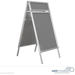 Stoepbord A-Type Standaard Plus A0 - 118,9 bij 84,1 cm | Aluminium Dubbelzijdig Kliklijst | Posterframe Reclamebord | Binnen-Buiten Spatwaterdicht | sam creative Kliklijst Posterbord