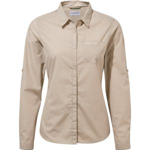Craghoppers - UV blouse voor vrouwen - Lange mouwen - Kiwi - Rood/Geel - maat S (38)