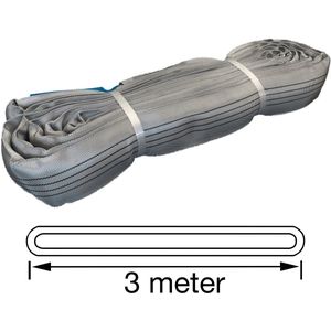 TETRA Tools - RS-4T3M - Polyester rondstrop - Werklast 4 ton - Lengte 3M - Ronde Hijsband - Grijs