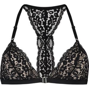 Hunkemöller  Bralette Rose triangle bralette - zwart - Maat S