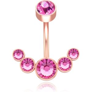 LGT JWLS Piercing in Anker vorm - Roze Kristal & Rose Goud
