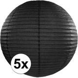 Halloween - 5x zwarte lampionnen 35 cm