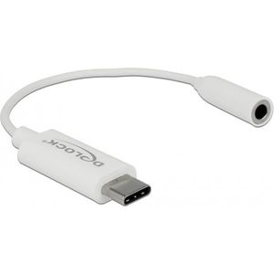 USB-C naar 3,5mm Jack audio adapter - actief - High-Res audio / wit - 0,15 meter