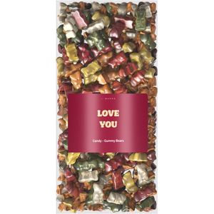 Romantisch Snoep Cadeau - By Maroo Snoep Pakket met Tekst - Love You - Liefdes Cadeau - Geschenkset vrouwen, moeder, mama, vriendin - Jubileum - Verjaardag - Happy Birthday