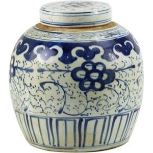 The Ming Garden Collections-sChinees Porseleins-sChinese Porseleinen Pot Met Bloemetjess-sBlauw & Wit