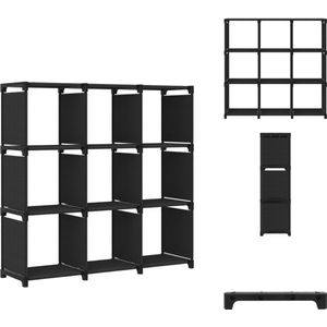 vidaXL Opbergkast - Opbergkasten - Opbergrek - Opbergrekken - Kast met 9 vakken 103x30x107,5 cm stof zwart