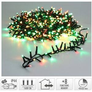 Microcluster Kerstverlichting- 800 led - 16m - three tone traditional - Timer - Lichtfuncties -Buiten-Binnen