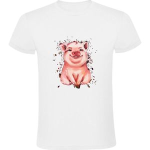 Varken Heren T-shirt | dier | verf | schilder | boer | boerin