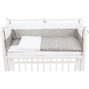 Wieg - Co-sleeper - 2 in 1 - 90 x 40 cm - alles in 1 set - incl. matras, beddengoed en bedomrander - Fillikid