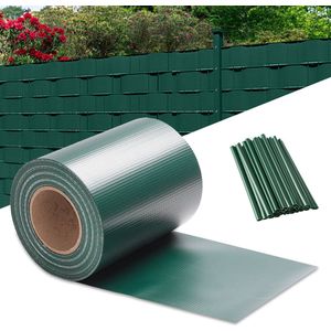 Privacy Scherm Set - Privacyfolie Privacyschermen Met Clips - PVC Strip voor Dubbelstaafmatten Groen 140m x0,19 m