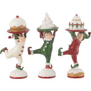 J-Line figuur Bakkerij Elf - polyresin - mix - 3 stuks