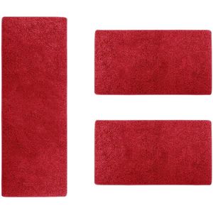 Karat Slaapkamen vloerkleed - Barcelona - Rood - 1 Loper 80 x 300 cm + 2 Loper 80 x 150 cm
