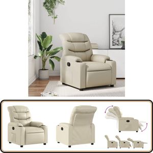 vidaXL Fauteuil Verstelbaar - Kunstleer - Crèmekleurig Verstelbare Fauteuil - Lounge Stoel - Lederlook - Crema Kleur - Fauteuils