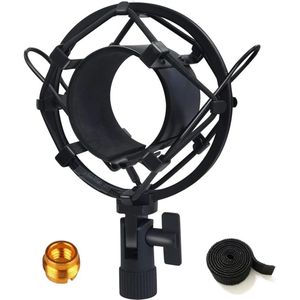 Famanu 47-53mm AT2020 Microfoon Shock Mount Anti-vibratie Hoge Isolatie Metalen Mic Houder Clip met Adapter, Past voor Diameter van 47-53mm Microfoon
