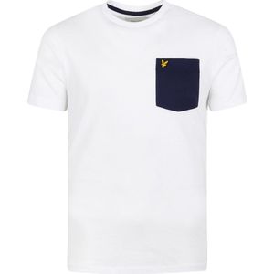 Lyle & Scott Contrast Pocket T-shirt Polo's & T-shirts Heren - Polo shirt - Wit - Maat XS
