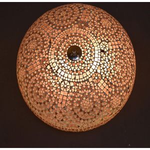 Oosterse mozaïek plafondlamp Indian Design | 2 lichts | paars | glas / metaal | Ø 38 cm | eetkamer / woonkamer / slaapkamer | sfeervol / traditioneel / modern design