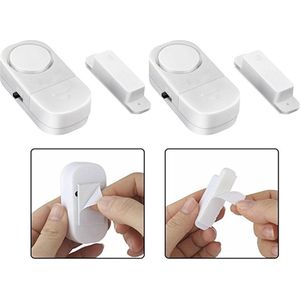 2x Draadloze Mini-Alarmen Set met Sensor - 2 Stuks  - 85 dB - Inclusief Batterijen en Montageset | Pakket van 2 Magnetische Deur en Raam Sensor Alarmsystemen | Woningbeveiliging | Waarschuwings Alarm Tegen Inbrekers en Indringers
