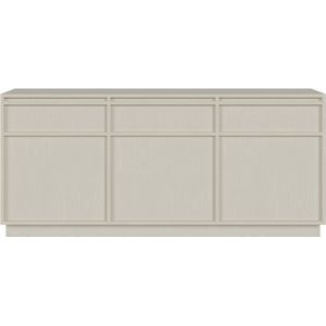 Selsey Evo - Drie-deurs kast met lades 154 cm - Zandbeige op sokkel