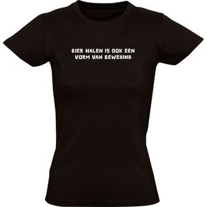 Bier halen is ook een vorm van beweging Dames T-shirt - feest - drank - alcohol - festival - cafe - kroeg - verjaardag - party -humor - grappig