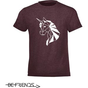 Be Friends T-Shirt - Unicorn - Heren - Bordeaux - Maat S