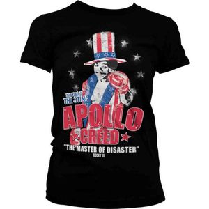 Rocky Dames Tshirt -M- Apollo Creed Zwart