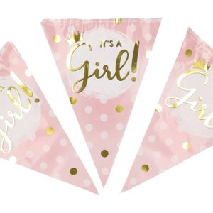 Geboorte vlaggenlijn meisje it's a girl 10mtr - Babyshower / Kraamfeest versiering