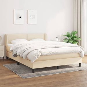 The Living Store Boxspringbed - s - Bed met Pocketvering Matras - 140x190 cm - Crème