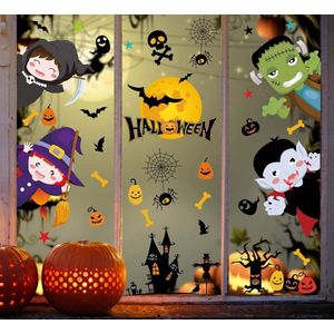 Equivera Halloween Raamstickers - 38 Stuks - Halloween Decoratie - Halloween Versiering - Halloween Decoratie Buiten - Muurstickers - Raamstickers