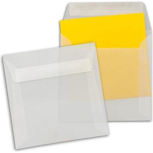 Square Self-Adhesive Envelopes - 160 x 160 mm - Transparent - Pack of 50