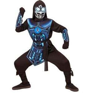 WIDMANN - Cyber ninja kostuum met licht en geluid voor kinderen - 128 (5-7 jaar)