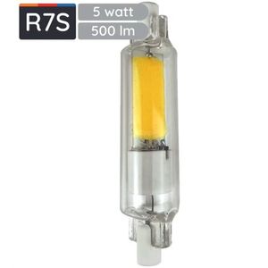 Avide R7S LED Staaflamp Dimbaar 78mm - 5W 220-240V - 4000K - 500lm - LED Lampjes Insteek - Wit licht - Vervangt 42W lamp