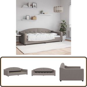 vidaXL Slaapbank - 90x200 cm - Taupe Stof Slaapbank - Tweepersoonsbed - Daybed - Lounge Sofa - Multifunctioneel Meubilair